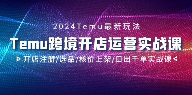 2024Temu跨境开店运营实战课，开店注册/选品/核价上架/日出千单实战课-乐码云集