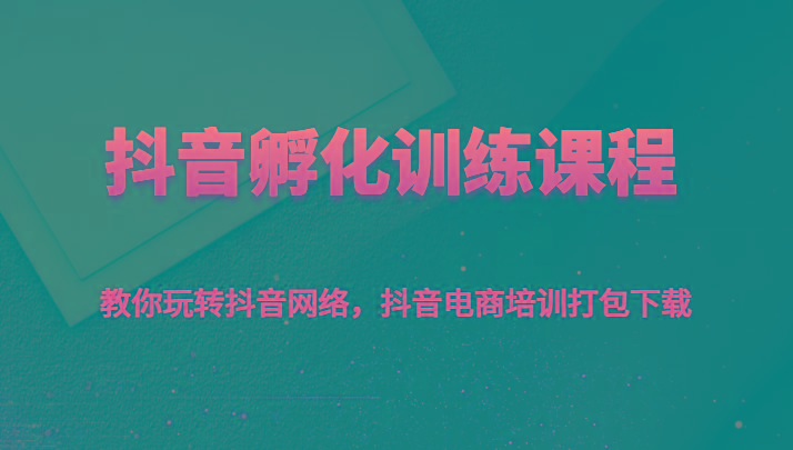 抖音孵化训练课程-教你玩转抖音网络，抖音电商培训打包下载-乐码云集