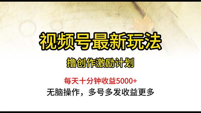 视频号最新玩法，每日一小时月入5000+-乐码云集