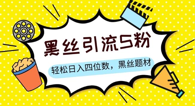S粉变现，轻松日入四位数，黑丝题材+情感话术【揭秘】-乐码云集
