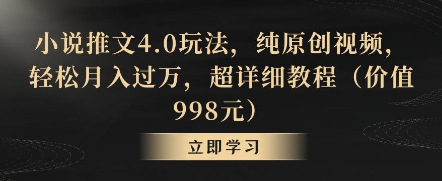 小说推文4.0玩法，纯原创视频，轻松月入过万，超详细教程(价值998元)【揭秘】-乐码云集