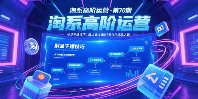 淘系高阶运营-第70期，标品干爆技巧，解决难点策略，大佬操盘方法-乐码云集