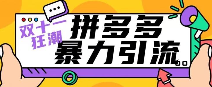 【首发】双十一拼多多暴力引流，日引300+微信-乐码云集
