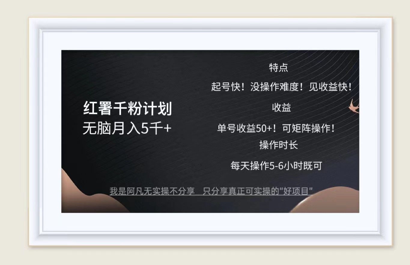 红薯千粉计划无脑月入5千+！既做既赚！-乐码云集