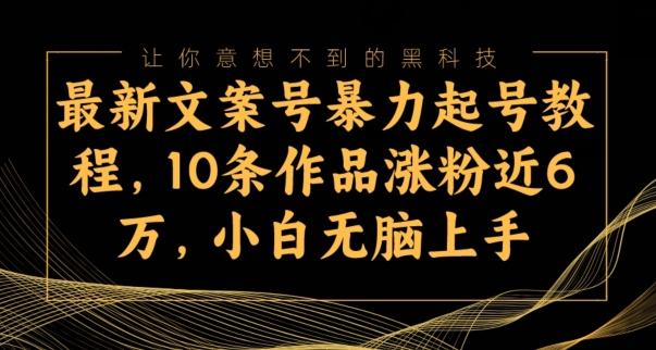 最新文案号暴力起号教程，10条作品涨粉近6万，小白无脑上手-乐码云集