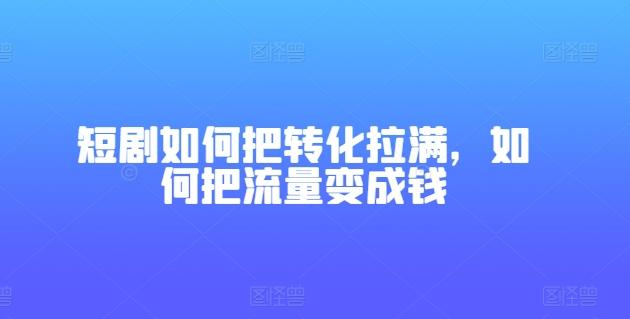 短剧如何把转化拉满，如何把流量变成钱-乐码云集