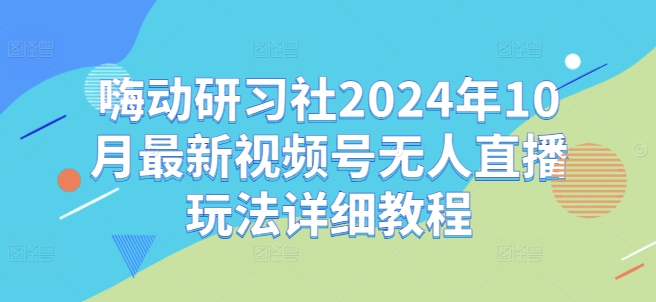 嗨动研习社2024年10月最新视频号无人直播玩法详细教程-乐码云集