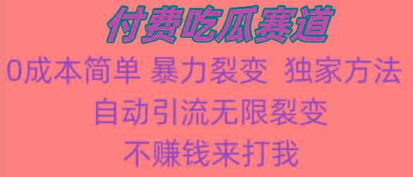 吃瓜付费赛道，暴力无限裂变，0成本，实测日入700+！！！-乐码云集