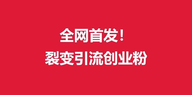 (全网首发)外面收费几千的裂变引流高质量创业粉-乐码云集