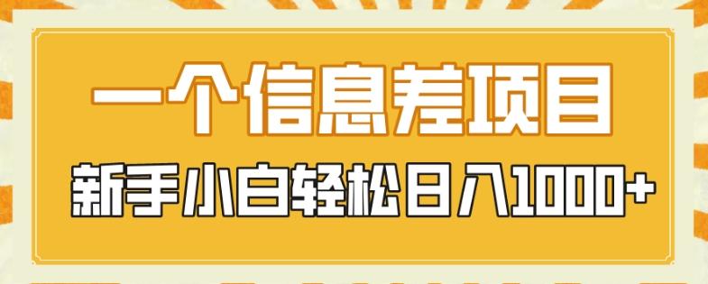 一个信息差项目，每天仅需半小时，新手小白轻松日入1000+-乐码云集