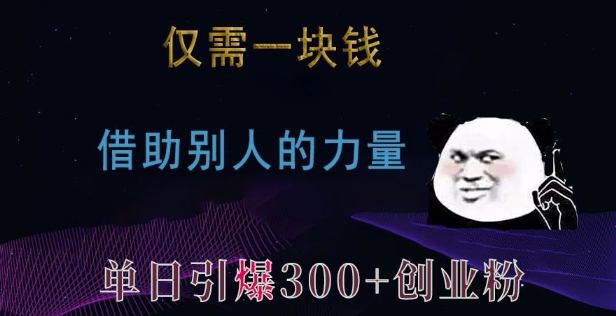 仅需一块钱，借助别人的力量，单日引爆300+创业粉、兼职粉【揭秘】-乐码云集