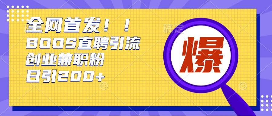 通过Boss直聘，每天轻松钓到200+多条创业大鱼的秘籍【揭秘】-乐码云集