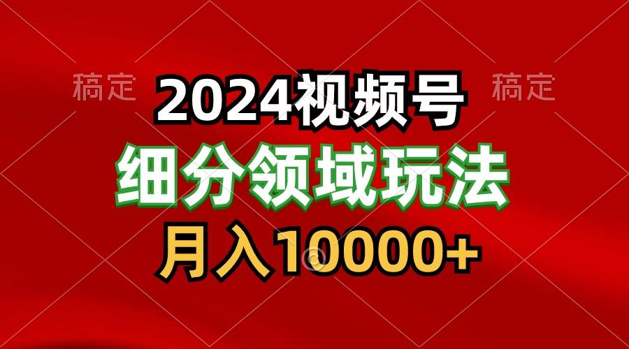 2024视频号分成计划细分领域玩法，每天5分钟，月入1W+-乐码云集