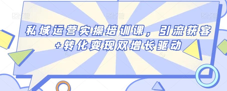 私域运营实操培训课，引流获客+转化变现双增长驱动-乐码云集