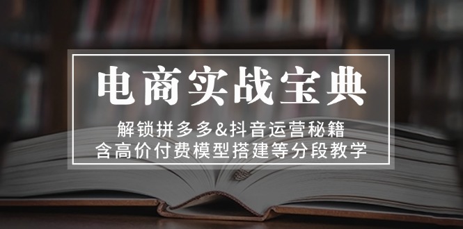 电商实战宝典 解锁拼多多&抖音运营秘籍 含高价付费模型搭建等分段教学-乐码云集