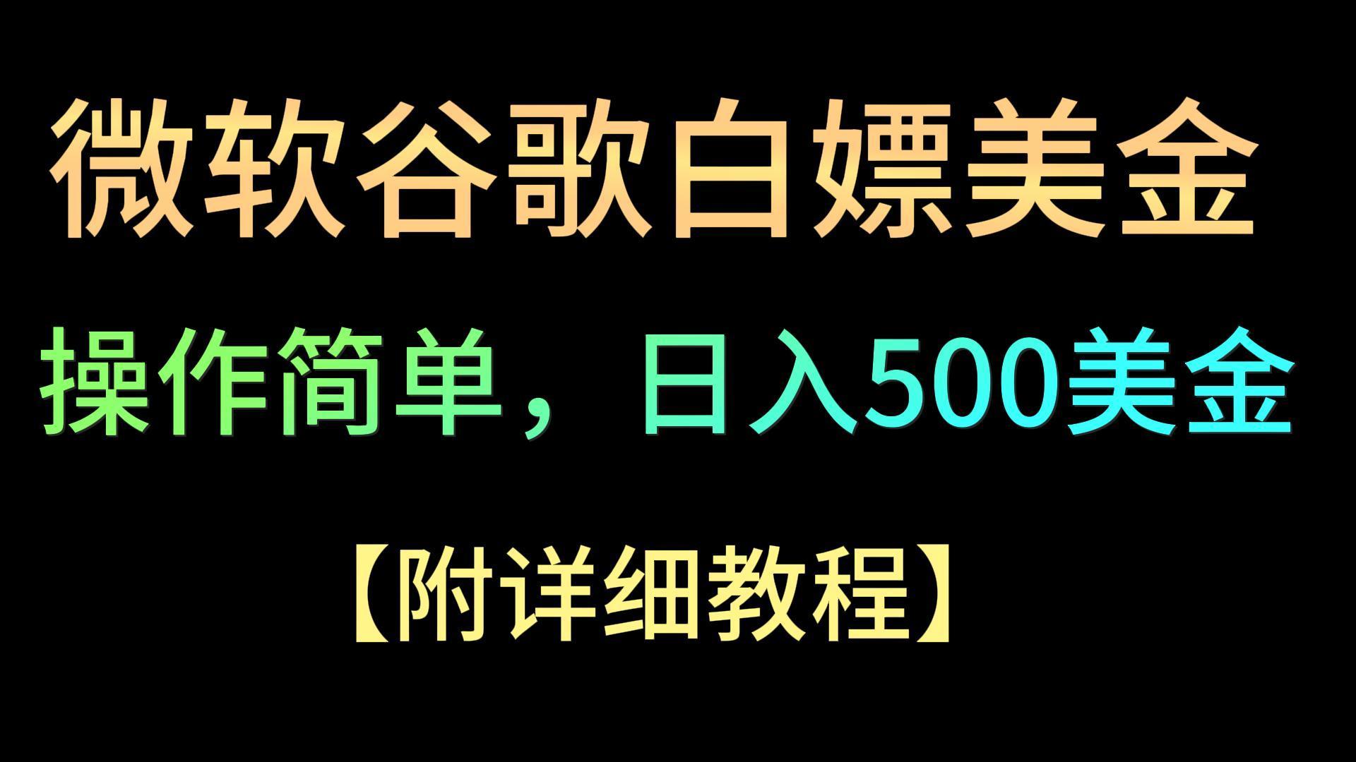 微软谷歌项目3.0，轻松日赚500+美金，操作简单，小白也可轻松入手！-乐码云集