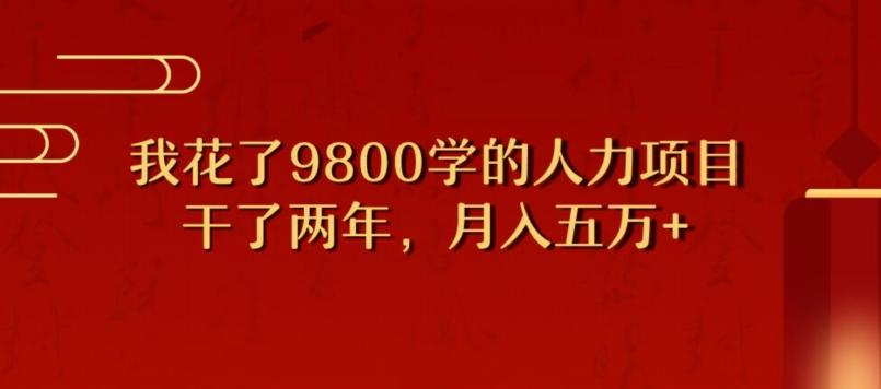 我花了9800学习，干了两年赚了70万的人力项目-乐码云集