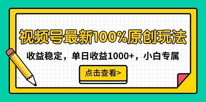 视频号最新100%原创玩法，收益稳定，单日收益1000+，小白专属-乐码云集