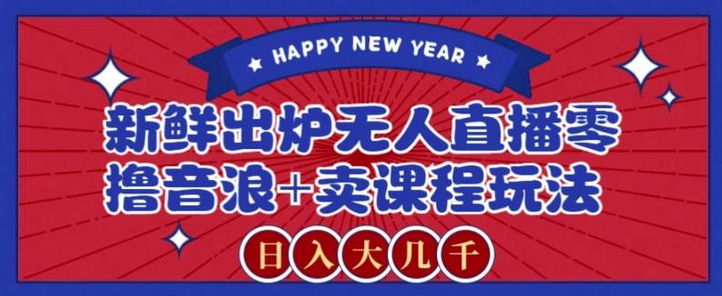 2024最新无人直播零撸音浪+卖课程玩法,日入大几千不是梦【揭秘】-乐码云集