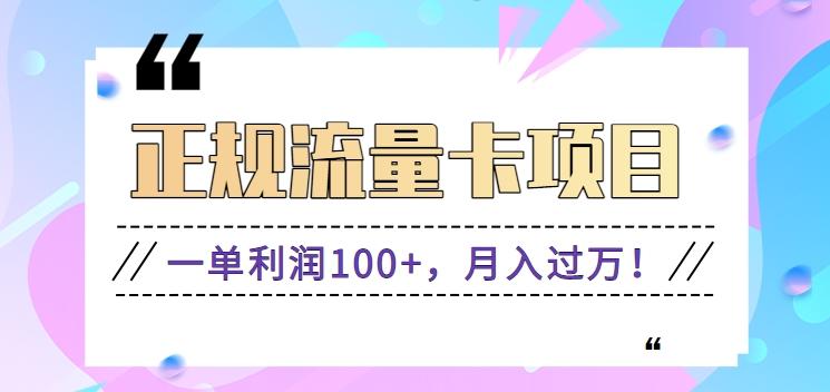 正规手机流量卡项目，一单利润100+，月入过万！人人可做(推广技术+正规渠道)-乐码云集