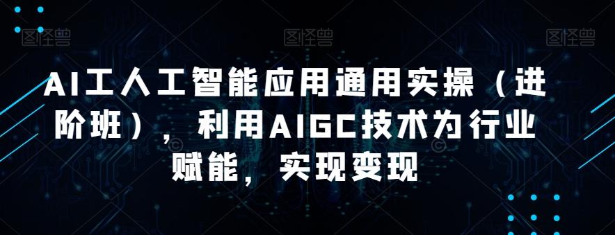 AI工人工智能应用通用实操（进阶班），利用AIGC技术为行业赋能，实现变现-乐码云集