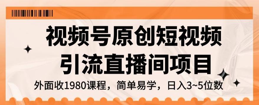 视频号原创短视频引流直播间项目，日入3~5五位数【揭秘】-乐码云集