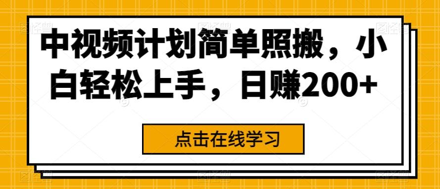 中视频计划简单照搬，小白轻松上手，日赚200+-乐码云集