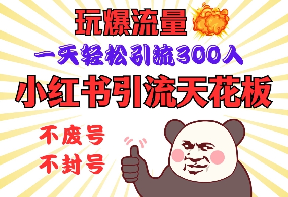 小红书引流天花板，玩爆流量，一天轻松引流300人，安全操作-乐码云集