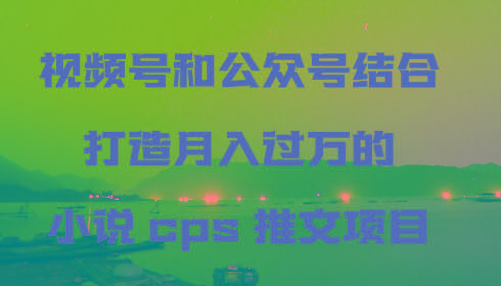视频号和公众号结合打造月入过万的小说cps推文项目，包括市面上面的各种思路详解-乐码云集