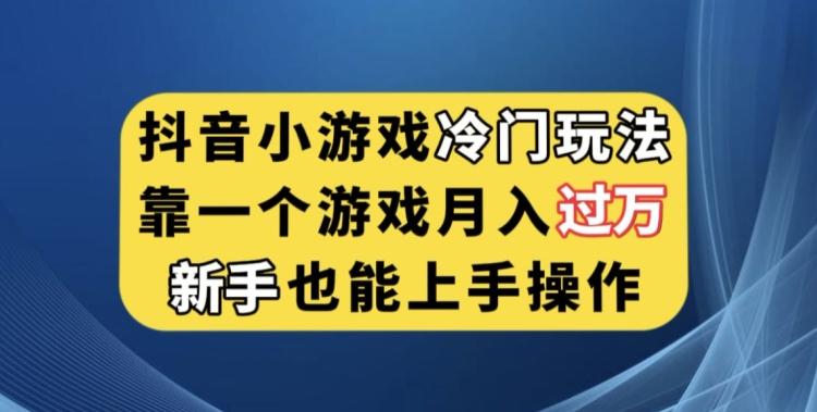 抖音小游戏冷门玩法，靠一个游戏月入过万，新手也能轻松上手【揭秘】-乐码云集
