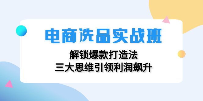 电商选品实战班：解锁爆款打造法，三大思维引领利润飙升-乐码云集