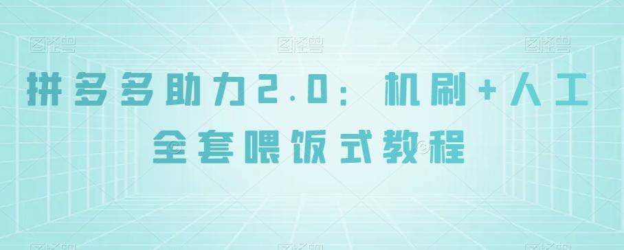 拼多多助力2.0：机刷+人工全套喂饭式教程【揭秘】-乐码云集