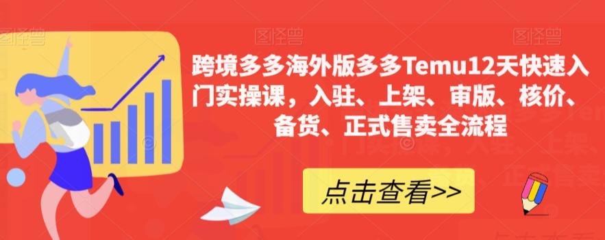 跨境多多海外版多多Temu12天快速入门实操课，入驻、上架、审版、核价、备货、正式售卖全流程-乐码云集