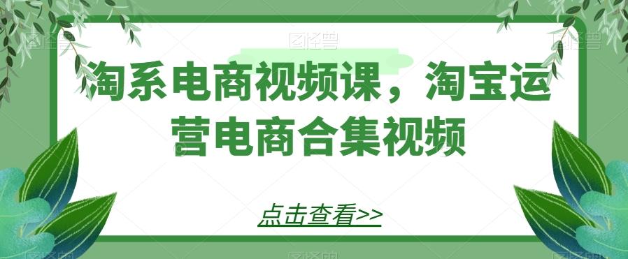 淘系电商视频课，淘宝运营电商合集视频-乐码云集