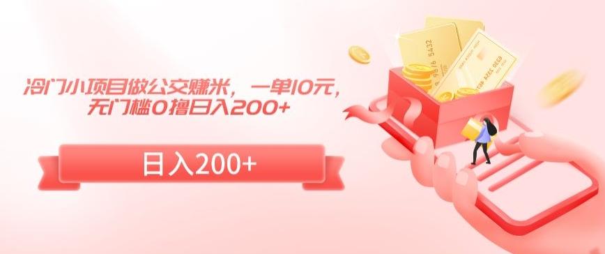 冷门小项目做公交赚米，一单10元，无门槛0撸日入200+【揭秘】-乐码云集