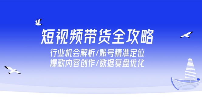 短视频带货全攻略，行业机会解析/账号精准定位/爆款内容创作/数据复盘优化-乐码云集