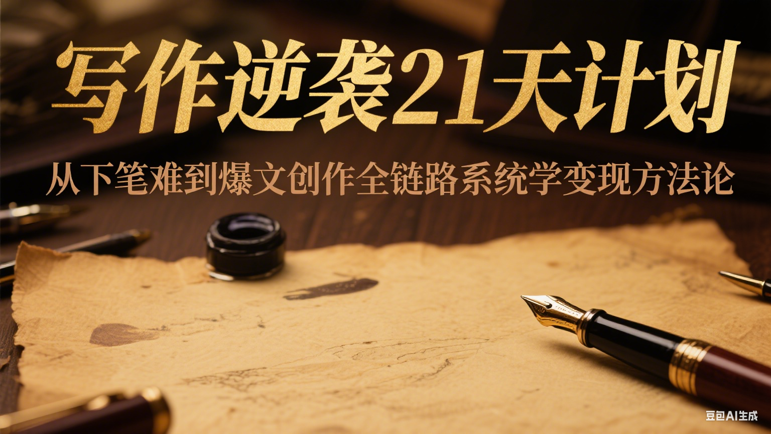 写作逆袭21天计划:从下笔难到爆文创作全链路系统学变现方法论-乐码云集