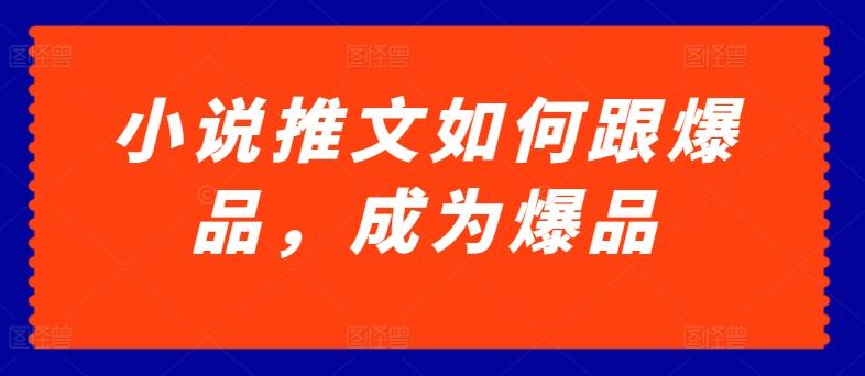 小说推文如何跟爆品，成为爆品【揭秘】-乐码云集