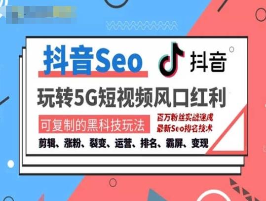 抖音SEO引流培训课程-抓住抖音风口，实现搜索排名，获取精准流量，快速成交变现-乐码云集