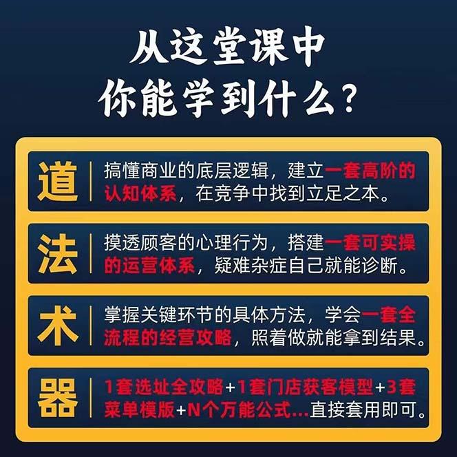 图片[1]-餐饮店盈利实操方法：教你怎样开一家持续能赚钱的餐厅(25节-乐码云集