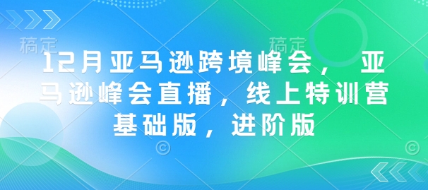 12月亚马逊跨境峰会， 亚马逊峰会直播，线上特训营基础版，进阶版-乐码云集