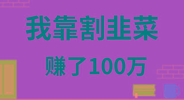 我靠割韭菜赚了 100 万-乐码云集