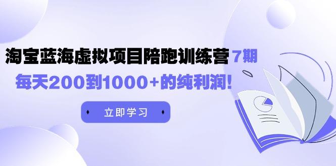 (9541期)黄岛主《淘宝蓝海虚拟项目陪跑训练营7期》每天200到1000+的纯利润-乐码云集