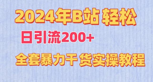 2024年B站轻松日引流200+的全套暴力干货实操教程【揭秘】-乐码云集