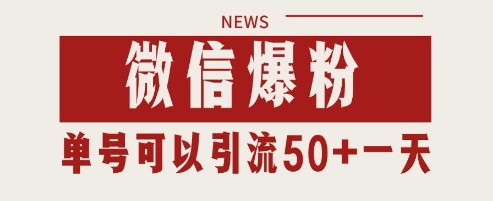 微信爆粉，私域暴力引流打法日引千粉 单号日进50+【揭秘】-乐码云集