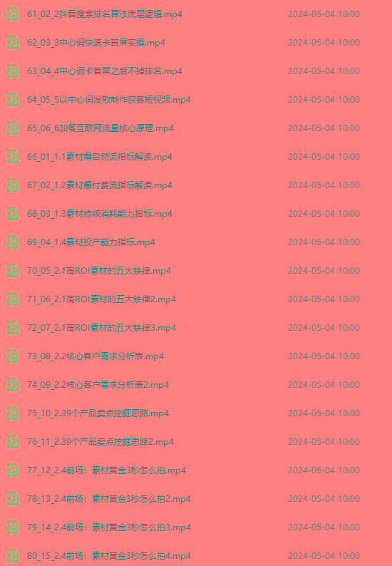 图片[4]-2024单品正价起号，直播素材投流选品：选品课+投流课+素材课+卡首屏/100节-乐码云集