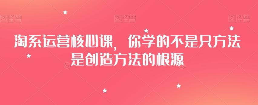 淘系运营核心课，你学的不是只方法是创造方法的根源-乐码云集