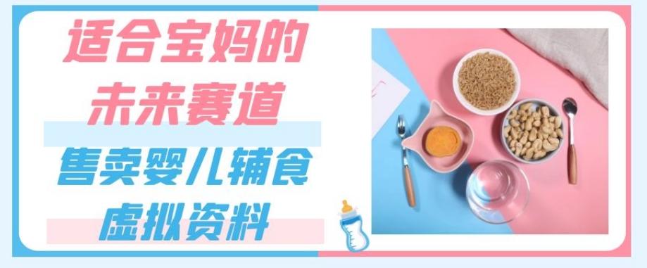 适合宝妈的未来赛道，售卖婴儿辅食虚拟资料，一份9.9-69.9元闭眼赚钱-乐码云集