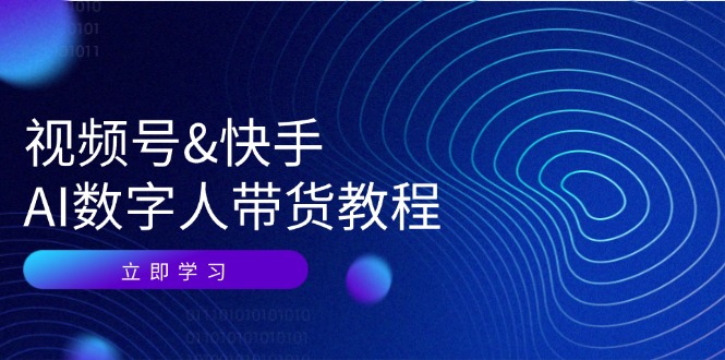 视频号快手AI数字人带货教程：认知、技术、运营、拓展与资源变现-乐码云集