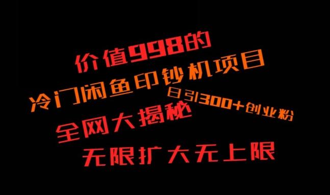 闲鱼流量印钞机项目大揭秘，日引300+创业粉，保姆级实操教程-乐码云集
